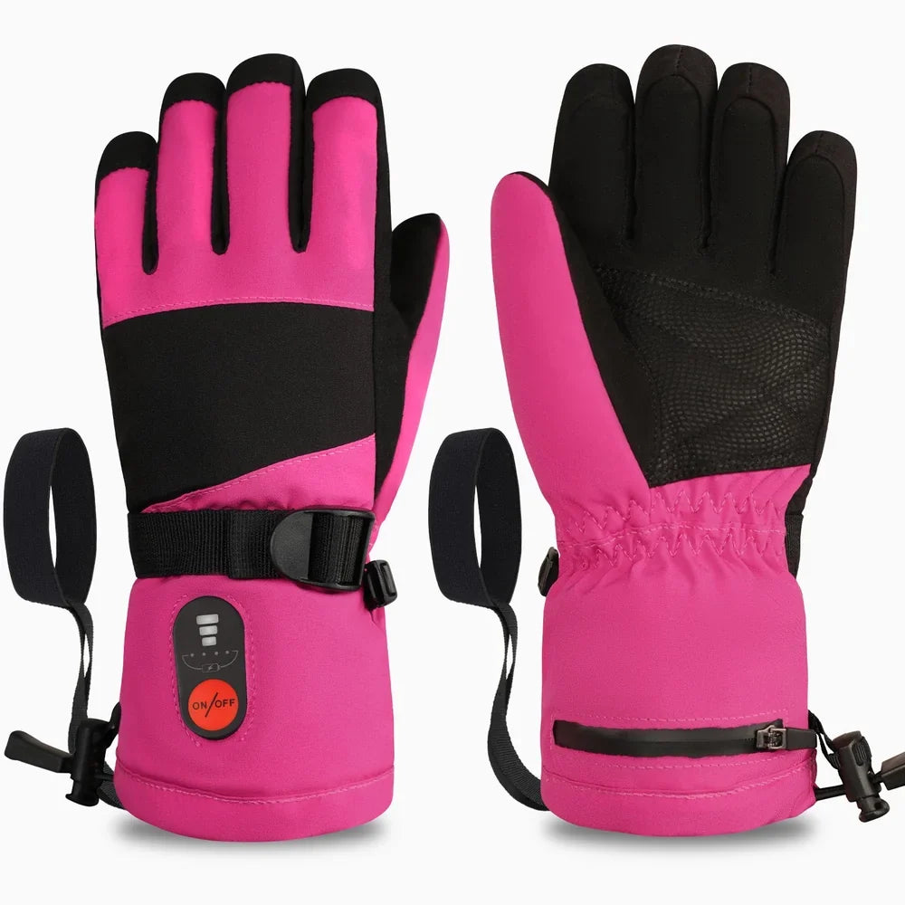 Savior Heat SKGL01FP Kids Heated Winter Gloves Pink